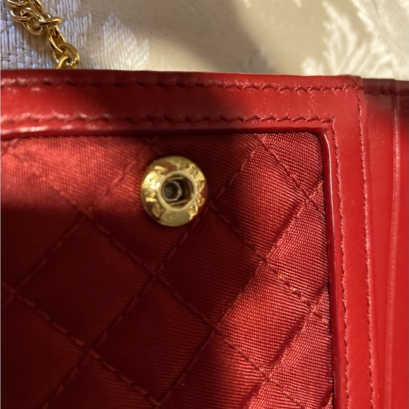 Prada Red Quilted Long Wallet with Attached ID Card Holder - Picture 11 of 16